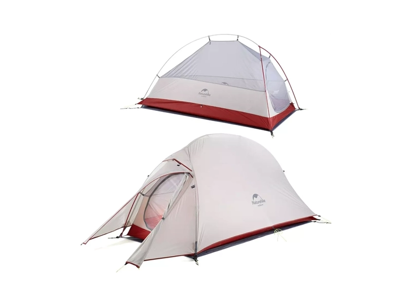 Палатка Naturehike Cloud up 1 NH18T010-T с ковриком Grey-Red 6927595730522