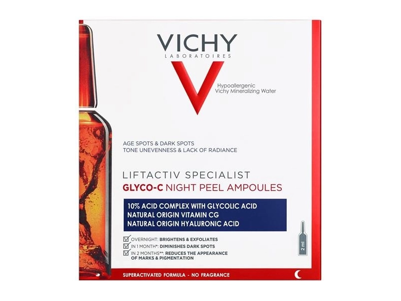 Vichy Liftactiv Specialist Glyco-C сыворотка-пилинг ночного действия для отшелушивания и увлажнения кожи ампулы 2 мл 10 шт