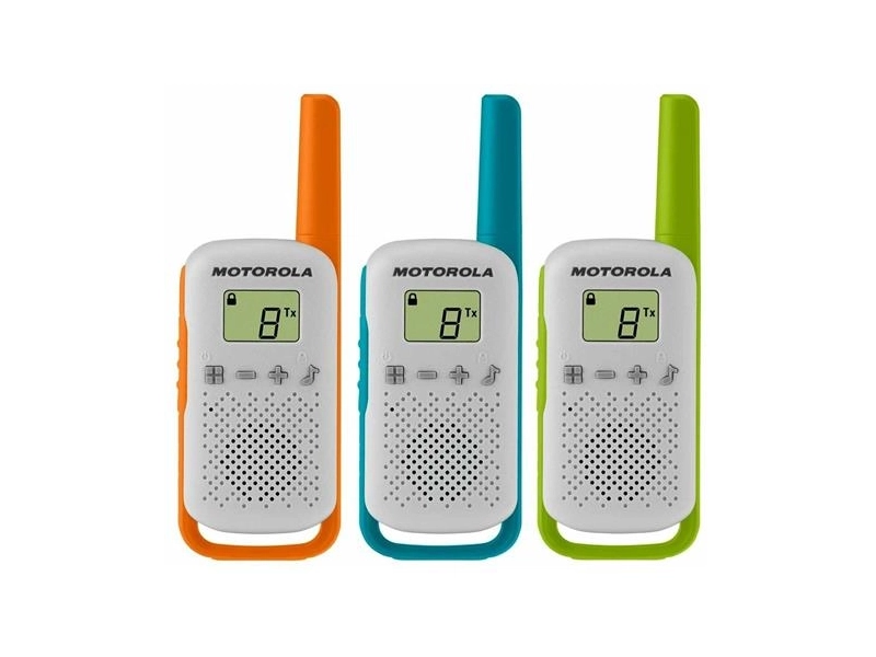 Комплект из трёх радиостанций Motorola TALKABOUT T42 TRIPLE зелёный/голубой/оранжевый