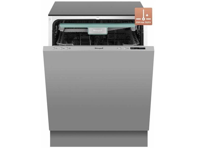Встраиваемая посудомоечная машина Weissgauff с лучом на полу BDW 6138 D (модификация 2024 года)