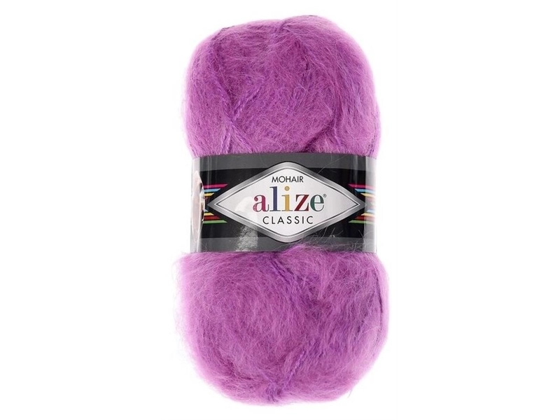 Пряжа Alize Mohair Classic чернильный (395), 24%шерсть/25%мохер/51%акрил, 200м, 100г, 1шт