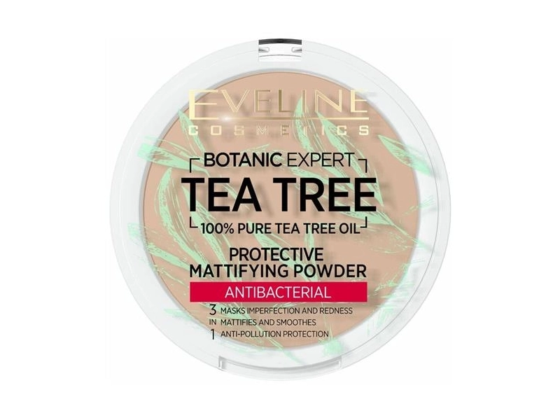 Пудра компактная для лица `EVELINE` BOTANIC EXPERT 3 в 1 антибактериальная матирующая тон 002 ivory