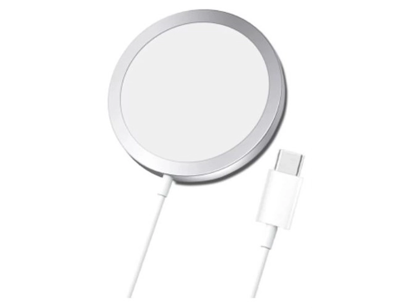 Беспроводное зарядное устройство для iPhone, 15 Вт, белый / магнитная зарядка с поддержкой стандарта Qi