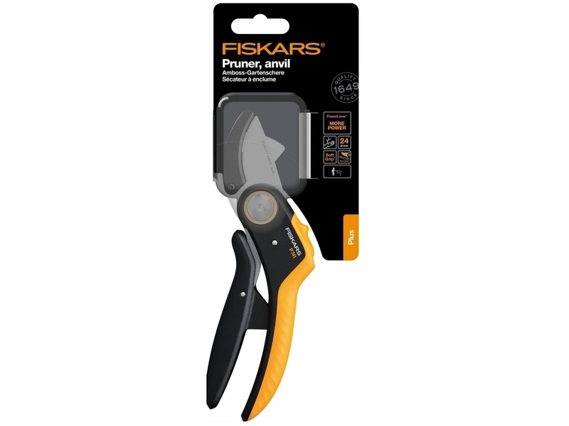 Секатор FISKARS Plus PowerLever P741 черный/оранжевый