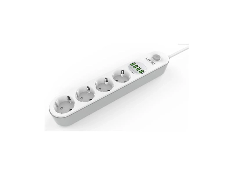 Сетевой фильтр Ldnio Power Strip 4 розетки 4 USB 2m (SE4432) (white)