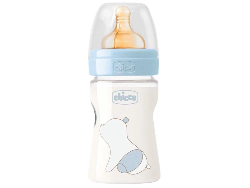 Бутылочка для кормления Chicco Original Touch Boy 0мес+, латексная соска, РР, 150мл/бутылка для кормления/для путешествий/бутылочка детская с соской/детская бутылка/для новорожденных/ бутылка для воды детская
