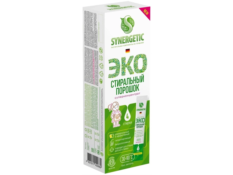 Стиральный порошок Synergetic ЭКО суперконцентрат в стиках, 0.5 кг, 20 шт.