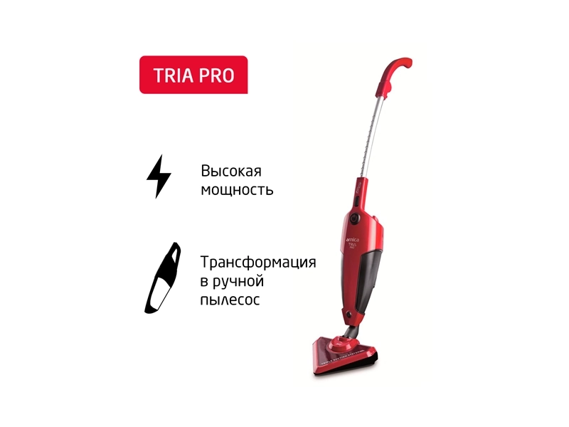 Вертикальный пылесос Arnica TRIA Pro, черно-красный
