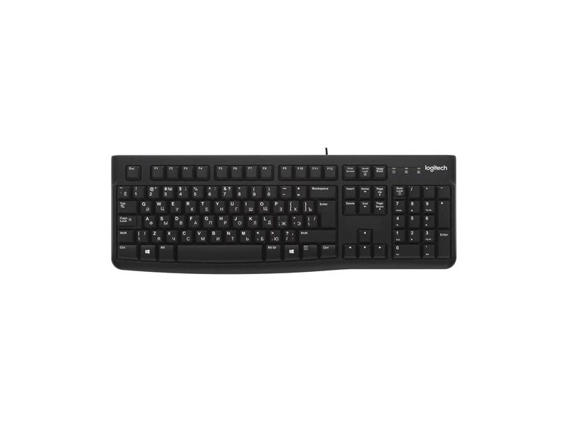 Клавиатура Logitech K120 черный, русская, 1 шт.