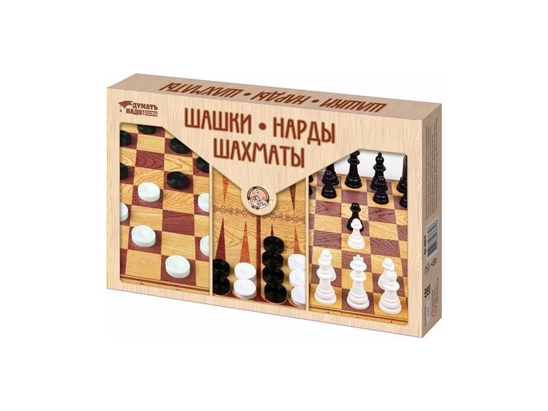 Игра настольная шашки шахматы нарды серия надо думать! Десятое королевство 03872