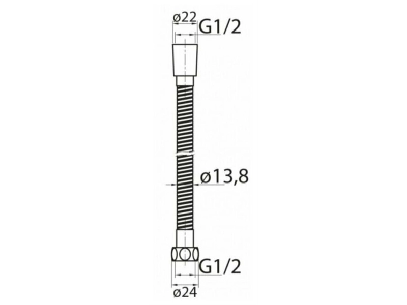 Шланг для душа G-Lauf URG-1103,150 см, подключение 1/2*1/2