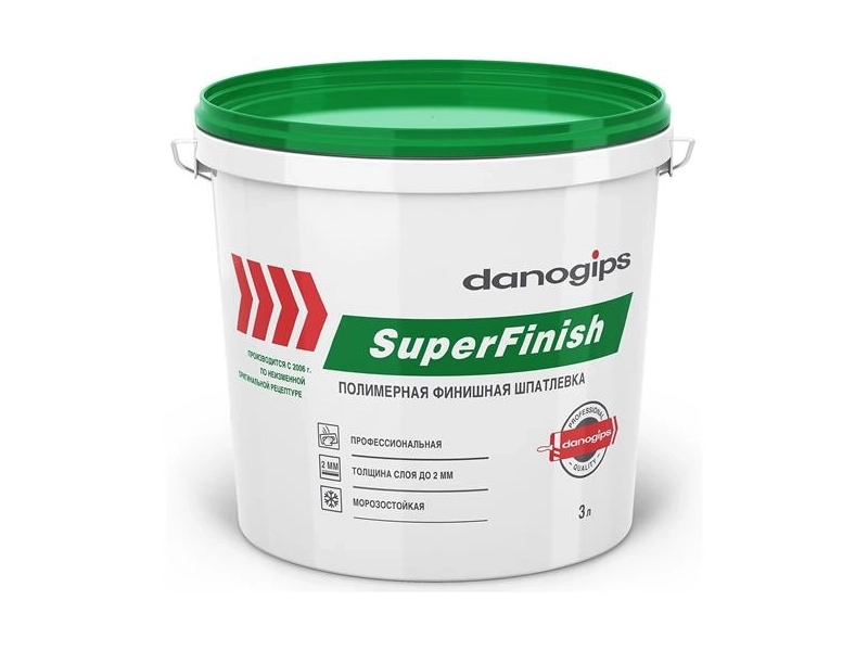 Шпаклевка финишная полимерная DANOGIPS SuperFinish белая 5 кг