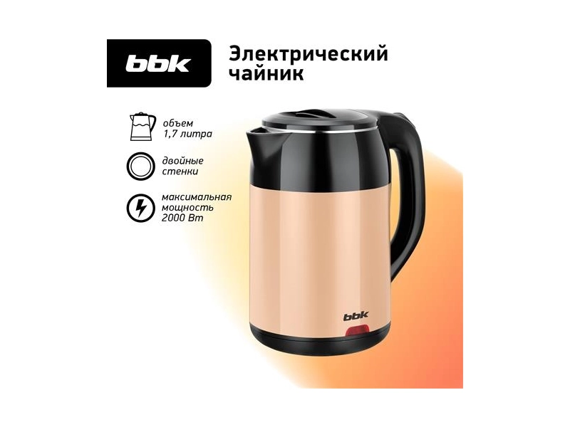 Чайник BBK EK1709P 1.7L Black-Beige