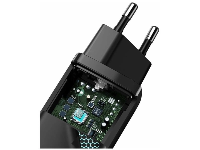 Сетевое зарядное устройство Baseus GaN2 Lite Quick Charger C+U 65W EU (CCGAN2L-B01) Чёрное