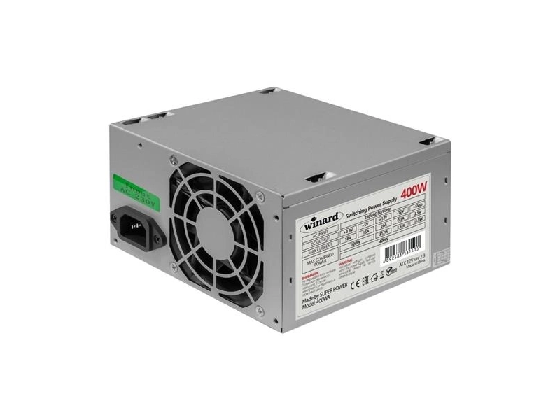 Блок питания Winard 400 W (400WA) ATX, 8cm fan, 20+4pin, CPU (4), 2*SATA, 2*IDE, Industrial packing