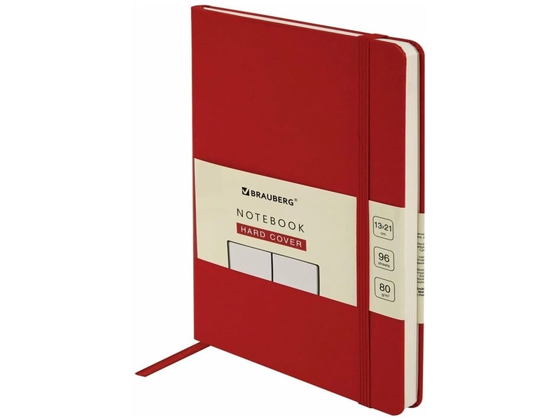 Бизнес-блокнот / записная книжка мужской / женский А5 (130х210 мм), Brauberg Ultra, балакрон, 80 г/м2, 96 л., без линовки, красный
