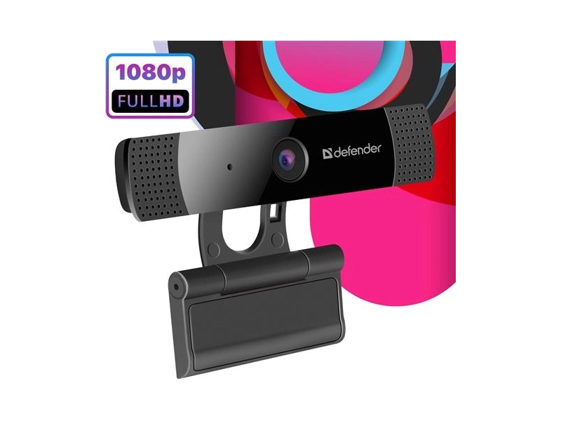 Веб-камера Defender ,1080p FullHD , для компьютера и ноутбука , автофокус , встроенный микрофон (с шумоподавлением)
