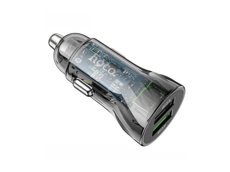 Автомобильное зарядное устройство с 2 USB fast charging QC 3.0, HOCO Z47, Black