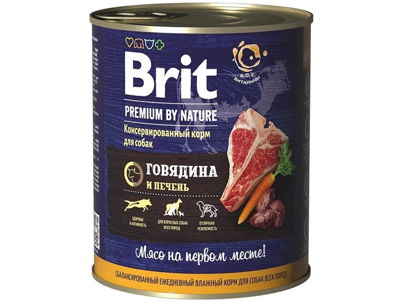 Brit Premium by Nature консервы для собак Говядина и печень