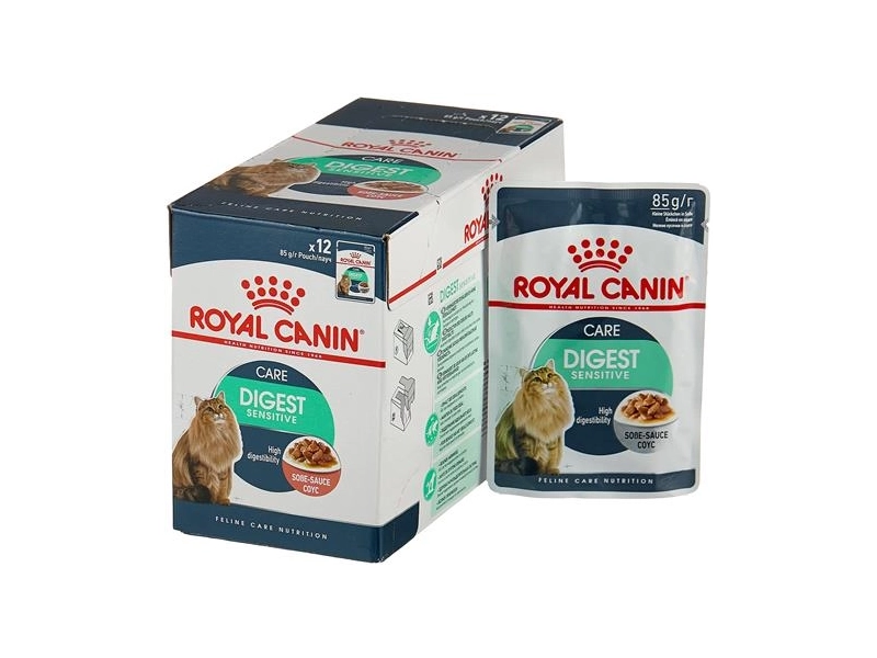 корм для кошек Royal Canin Digest Sensitive, при проблемах с ЖКТ, при чувствительном пищеварении 85 г (кусочки в соусе)