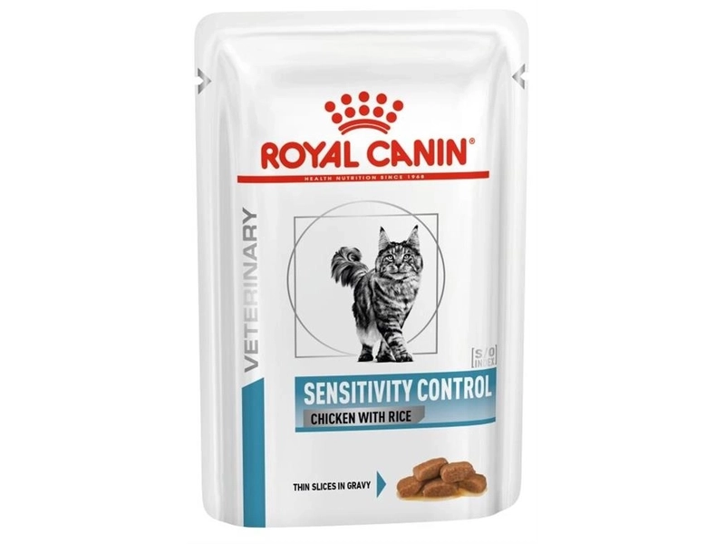 Влажный корм для кошек Royal Canin Sensitivity при проблемах с ЖКТ, при аллергии, с курицей, с рисом 85 г (кусочки в бульоне)