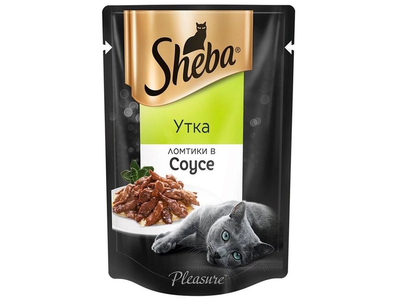 Влажный корм для кошек Sheba® Ломтики в соусе с уткой, 28 шт по 75г