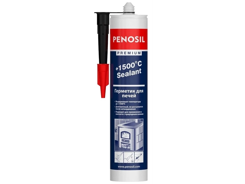 Герметик силикатный для печей и каминов Penosil Premium + 1500 °C Sealant, 280 мл, черный