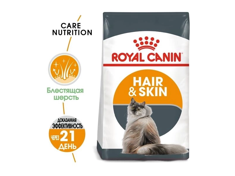 Сухой корм для кошек Royal Canin Hair&Skin Care (Хэйр Энд Скин Кэа) от 1 до 12 лет, 0,4 кг