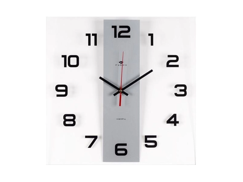 Часы настенные Рубин "Полоса", открытая стрелка, прозрачные, 35х35см (3537-003)