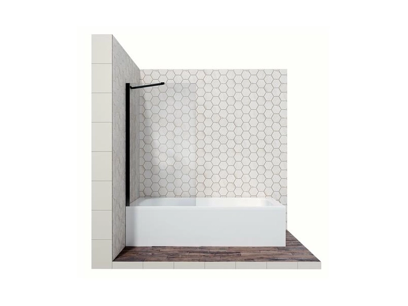 Стеклянная шторка для ванной с неподвижной дверью Ambassador Bath Screen 16041207: ширма для ванны 80 см с покрытием EasyClean