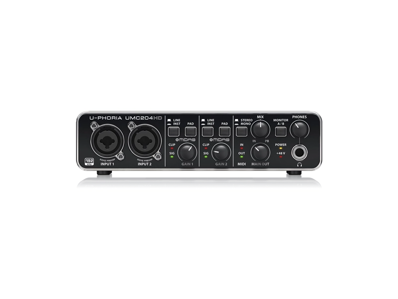Аудиоинтерфейс BEHRINGER UMC204HD внешний USB / MIDI для записи и воспроизведения звука на компьютере (PC / MAC)