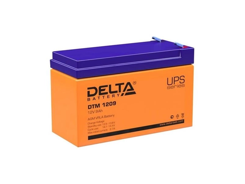 Аккумуляторная батарея Delta DTM 1209 12В 9Ач AGM для ИБП, UPS, аккумулятор для детского электромобиля