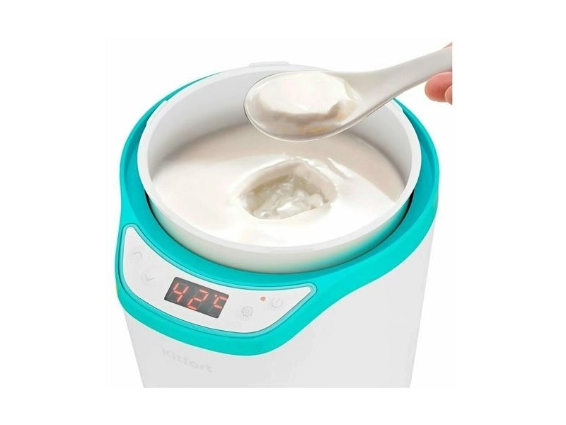 Йогуртница Kitfort КТ-2077-3 бело-бирюзовый
