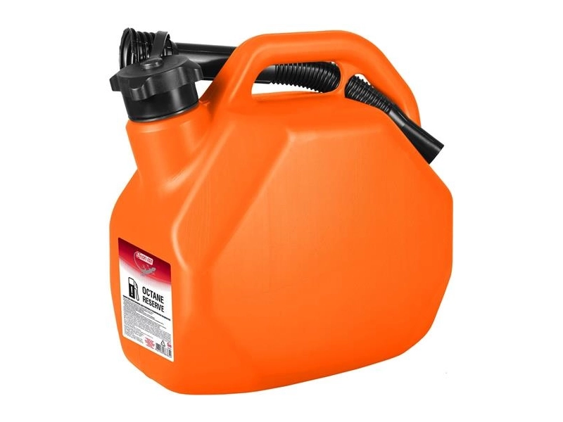 Канистра пластиковая для топлива и технических жидкостей PETROL RESERVE с заливным устройством, 3TON, 5 л, оранжевая