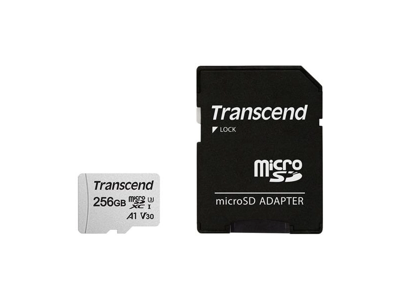 Карта памяти MicroSD 128GB Transcend 300S UHS-I U1 + SD адаптер