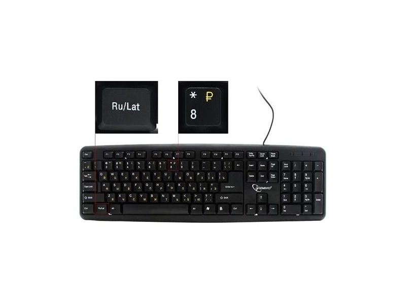Клавиатура Gembird KB-8320U-Ru_Lat-BL Black USB черный