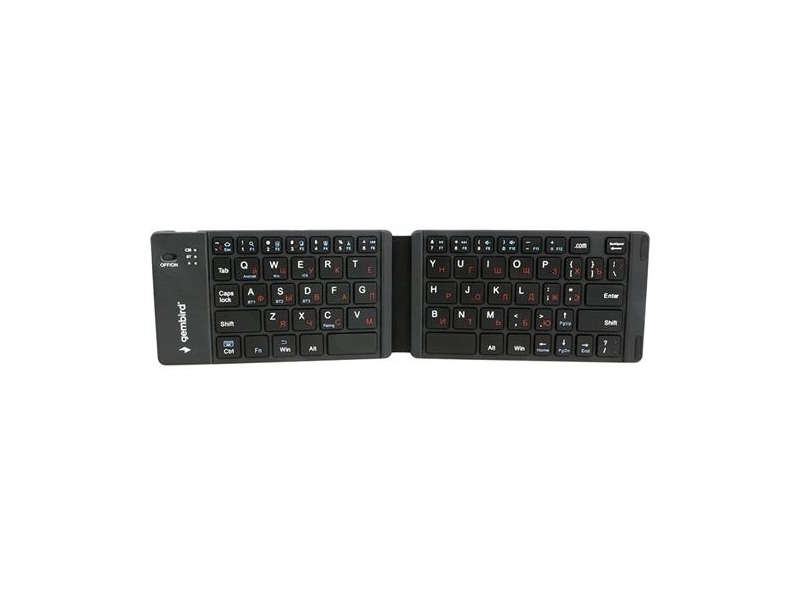 Беспроводная клавиатура Gembird KBW-6N, Bluetooth ,66 клавиш,разъём USB Type-C (для зарядки). складная, ультратонкая