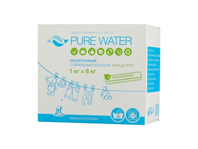 Стиральный порошок PURE WATER Экологичный концентрат, 0.3 кг
