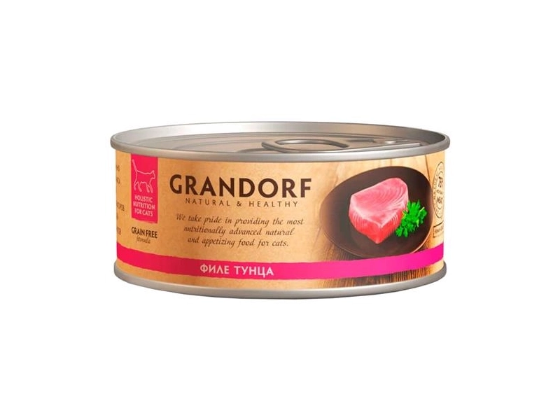 Консервы Grandorf для кошек: филе тунца, 70г х 6шт