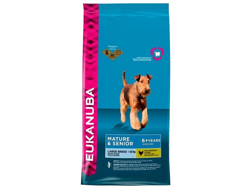 Корм для пожилых собак крупных и очень крупных пород Eukanuba Senior Large Breed 7+ years сухой, 15 кг