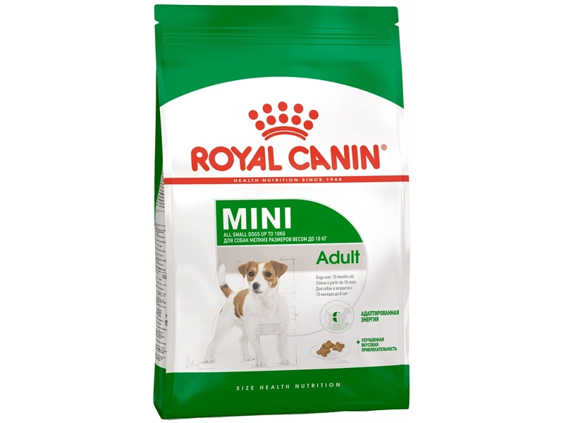 Сухой корм Royal Canin Mini Adult (Мини Эдалт) для собак мелких размеров от 10 месяцев до 8 лет, 0,8 кг