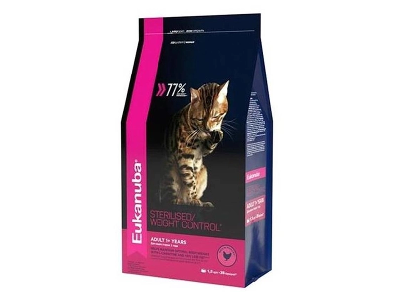 Сухой сбалансированный корм для кошек Eukanuba Adult Sterilised Weight Сontrol, 400 г