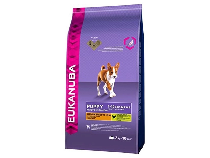 Корм для щенков средних пород Eukanuba Puppy Medium Breed <12 months сухой, 800г