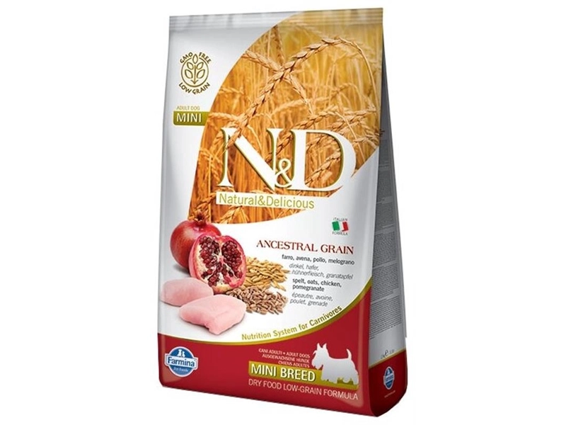 N&D Dog Ancestral Grain с курицей и гранатом низкозерновой сухой корм для cобак мелких пород