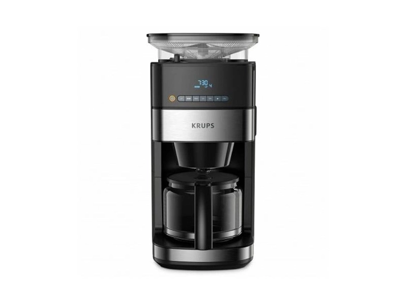 Кофеварка капельная Krups Grind Aroma KM832810, таймер, 3 степени помола, поддержание температуры 30 мин, черный