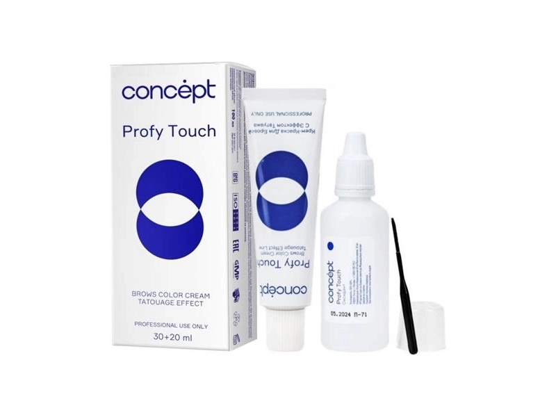 Concept Profy Touch Tatouage Effect Brows Color Cream - Концепт Профи Тач Крем-краска для бровей с эффектом Татуажа чёрная, 30+20 мл -