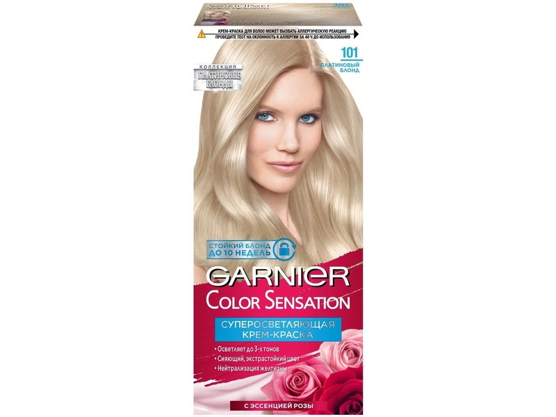 Garnier Стойкая крем-краска для волос "Color Sensation, Роскошь цвета", оттенок 101, Платиновый Блонд, 110мл