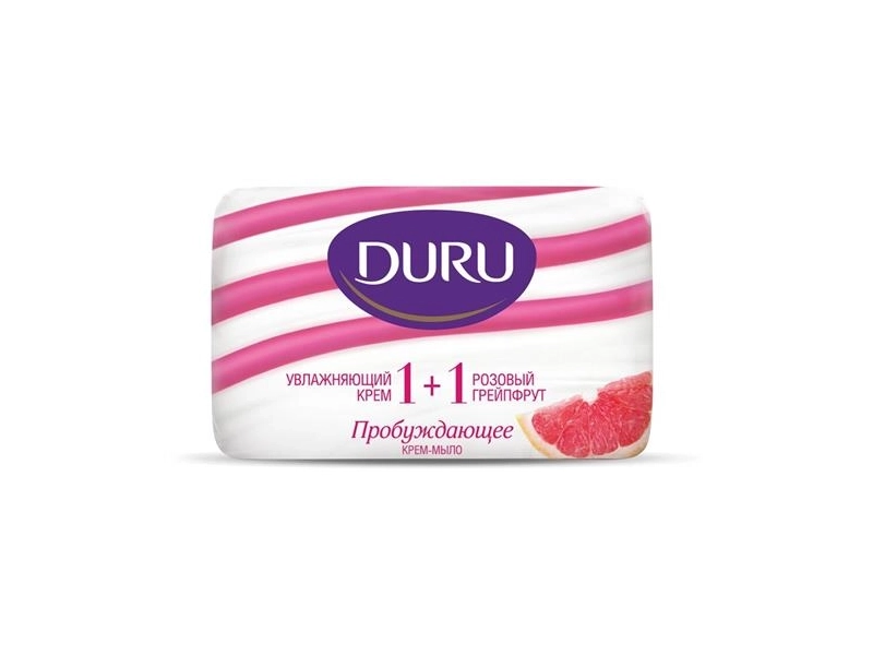 DURU 1+1 крем-мыло & розовый грейпфрут (э/пак) 4*80г