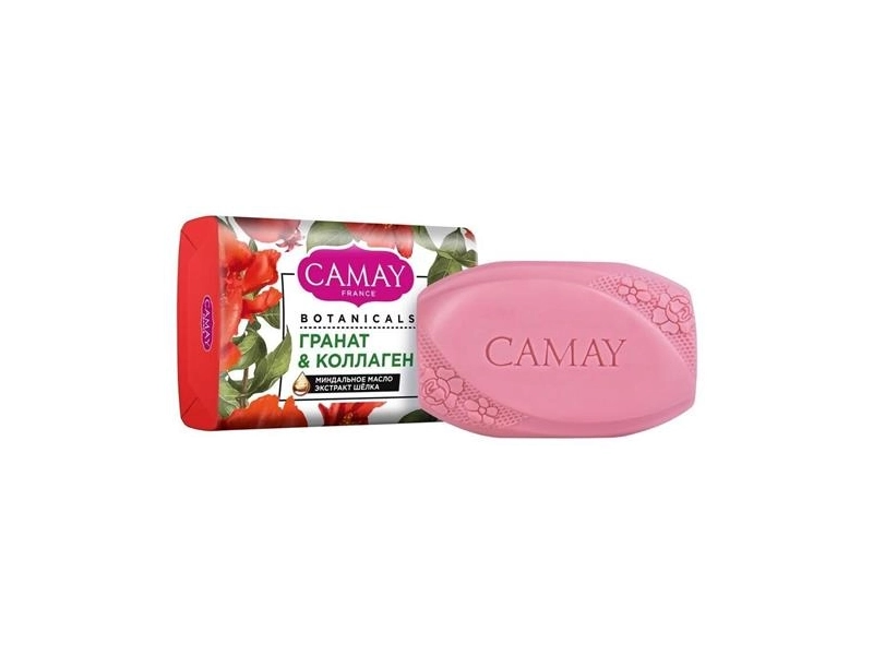 CAMAY BOTANICALS туалетное мыло с натуральными экстрактами и маслами цветы граната для всех типов кожи 85 гр