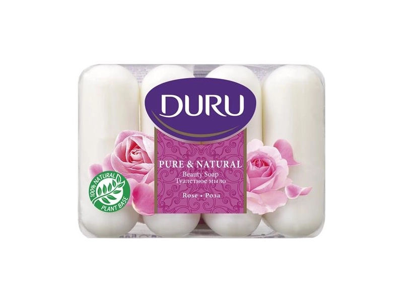 DURU PURE&NAT мыло Роза(э/пак)4*85г